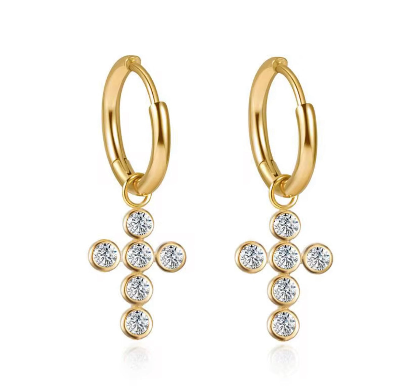 SPARKLING CROSS EARRINGS