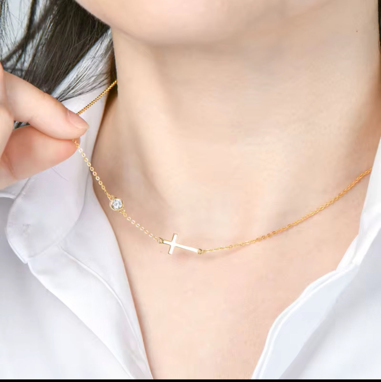 Horizontal  Cross Necklace